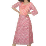 Pink Block Printed Cotton Kurti