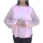 Pleated Women's  Chiffon Top