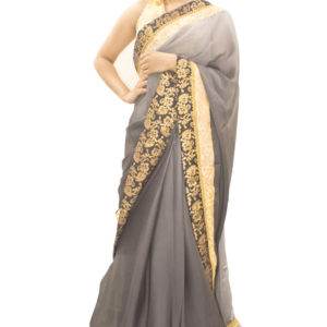 Saree  Double Shaded Grey colour